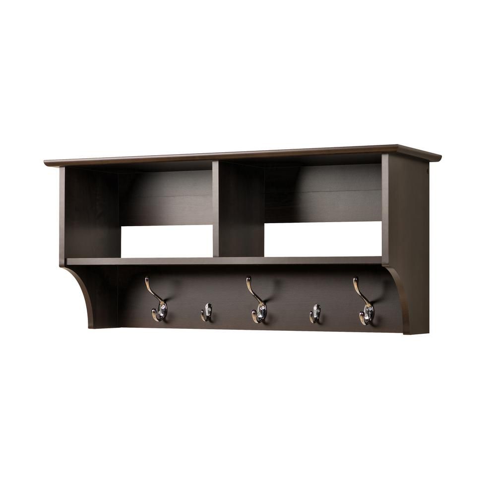 Prepac Espresso 36 Inch Wide Hanging Entryway Shelf