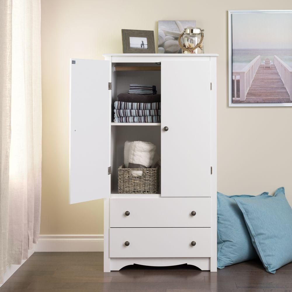 Prepac White Monterey 2 Door Armoire | The Home Depot Canada