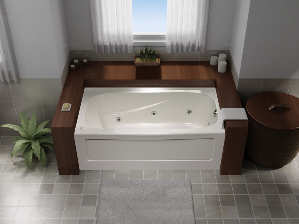 mirolin tuscon 3 acrylic whirlpool bathtub, left hand | the home