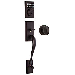 Hawthorne Venetian Bronze Keyless Entry Laurel Knob Handle Set with Smartcode