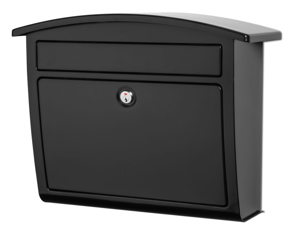 Architectural Mailboxes 16-3/8-in x 13-in Metal Black Lockable Wall Mount Mailbox