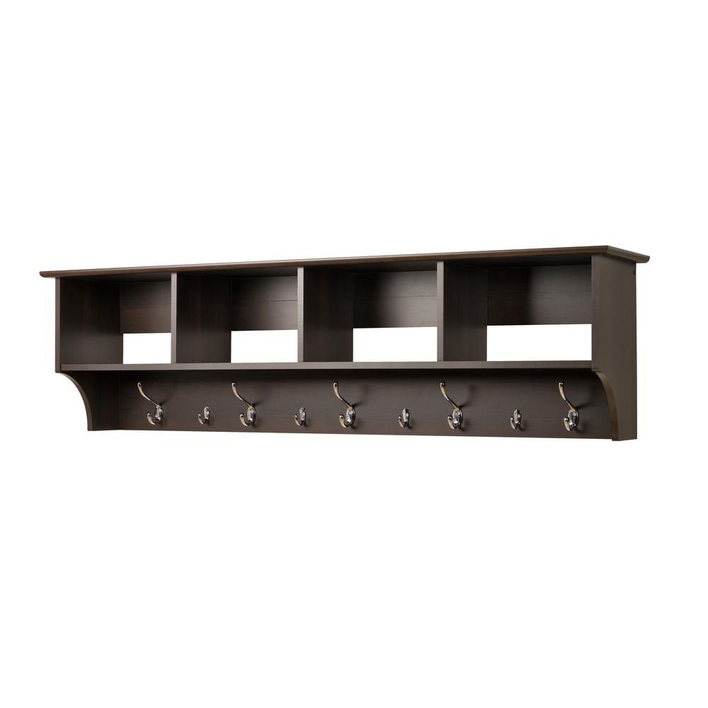 Prepac Espresso 60 Inch Wide Hanging Entryway Shelf The Home Depot Canada