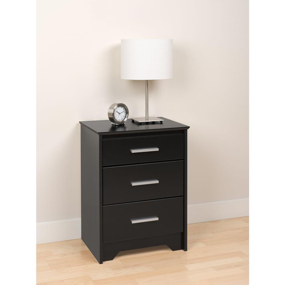 Prepac Coal Harbour 20.5inch x 27inch x 15.75inch 3Drawer Nightstand in Black The Home
