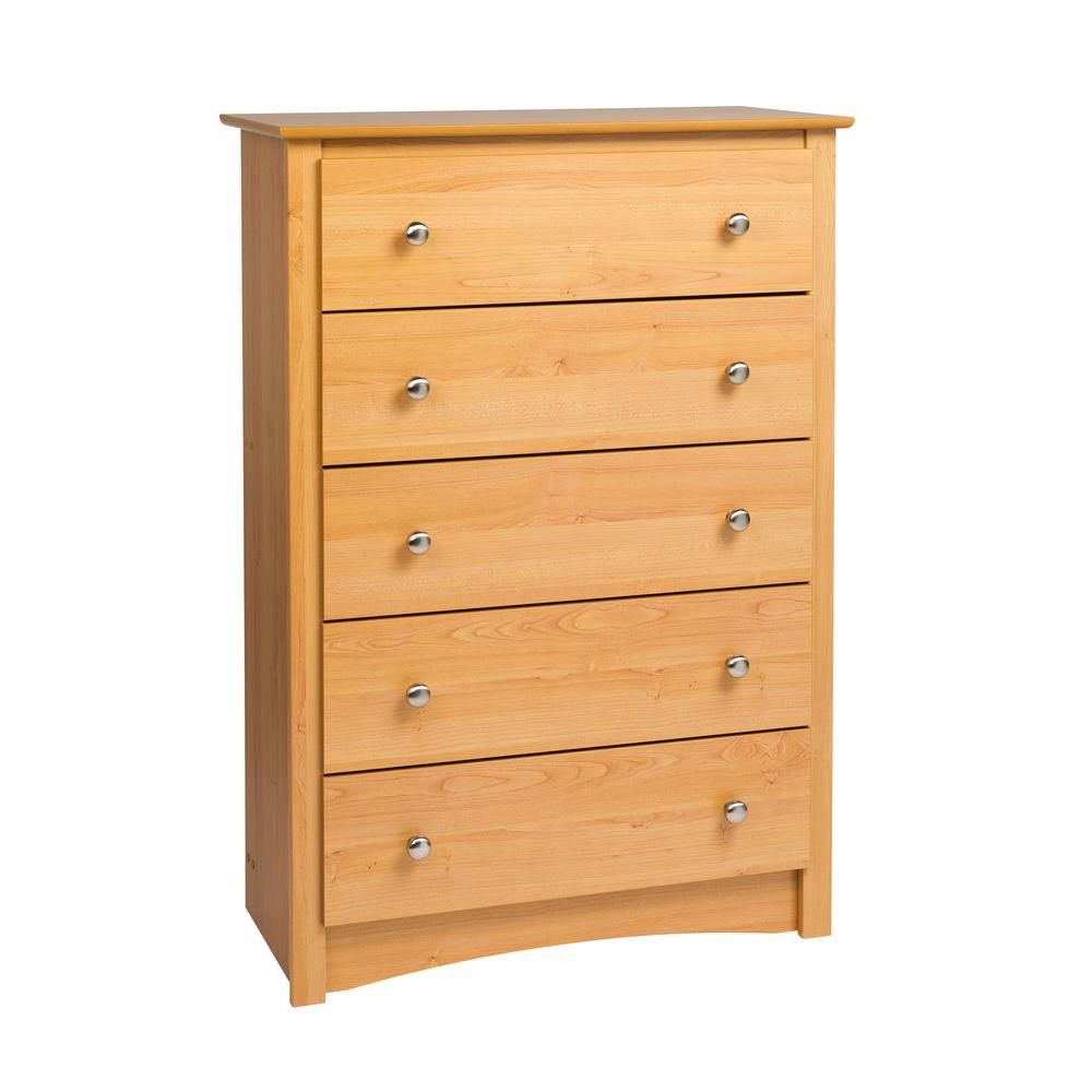 Prepac Maple Sonoma 5 Drawer Chest The Home Depot Canada