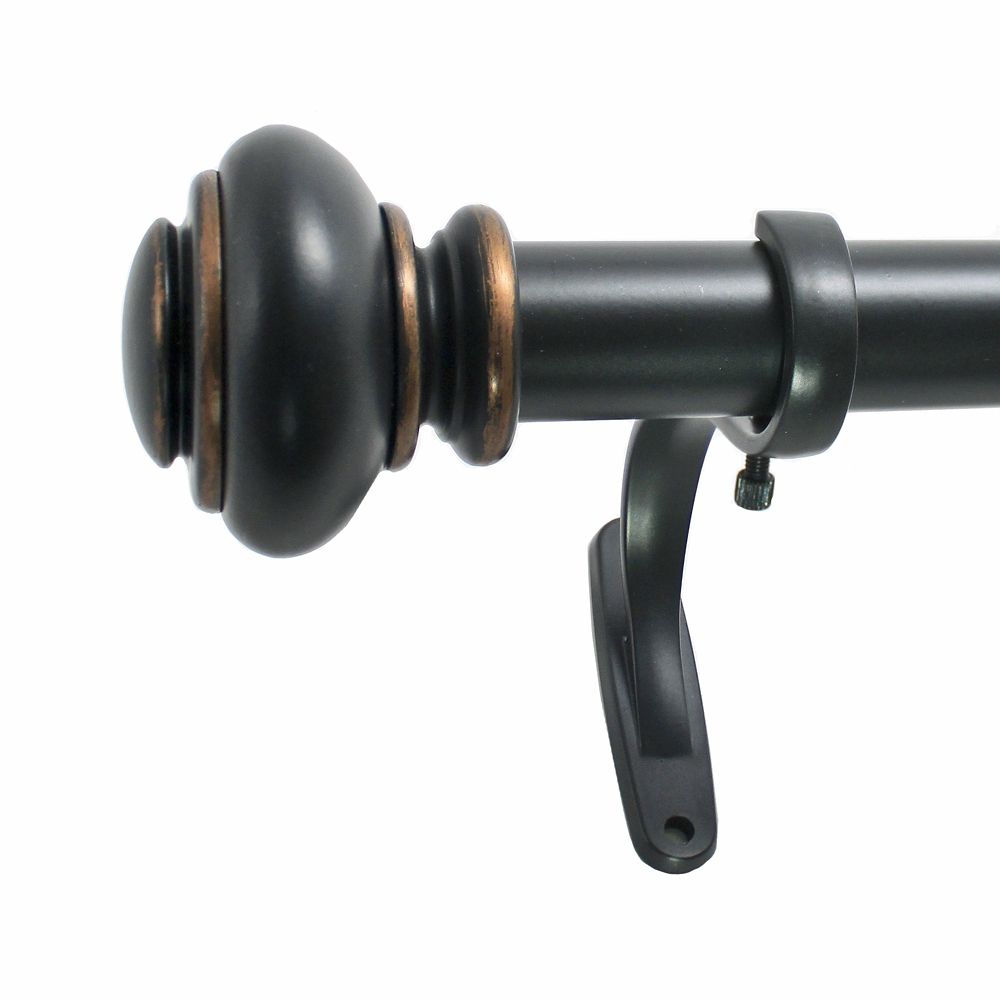 36 72 Inch 1 Inch Urn Single Rod Set In Antique Black Finish