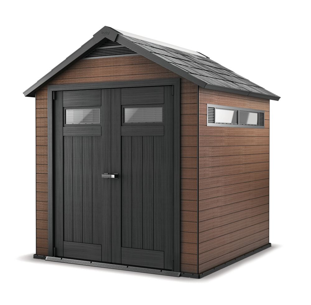 Keter Keter Fusion Wood-Plastic Composite Shed (7.5 Ft. x 7 Ft.) | The ...