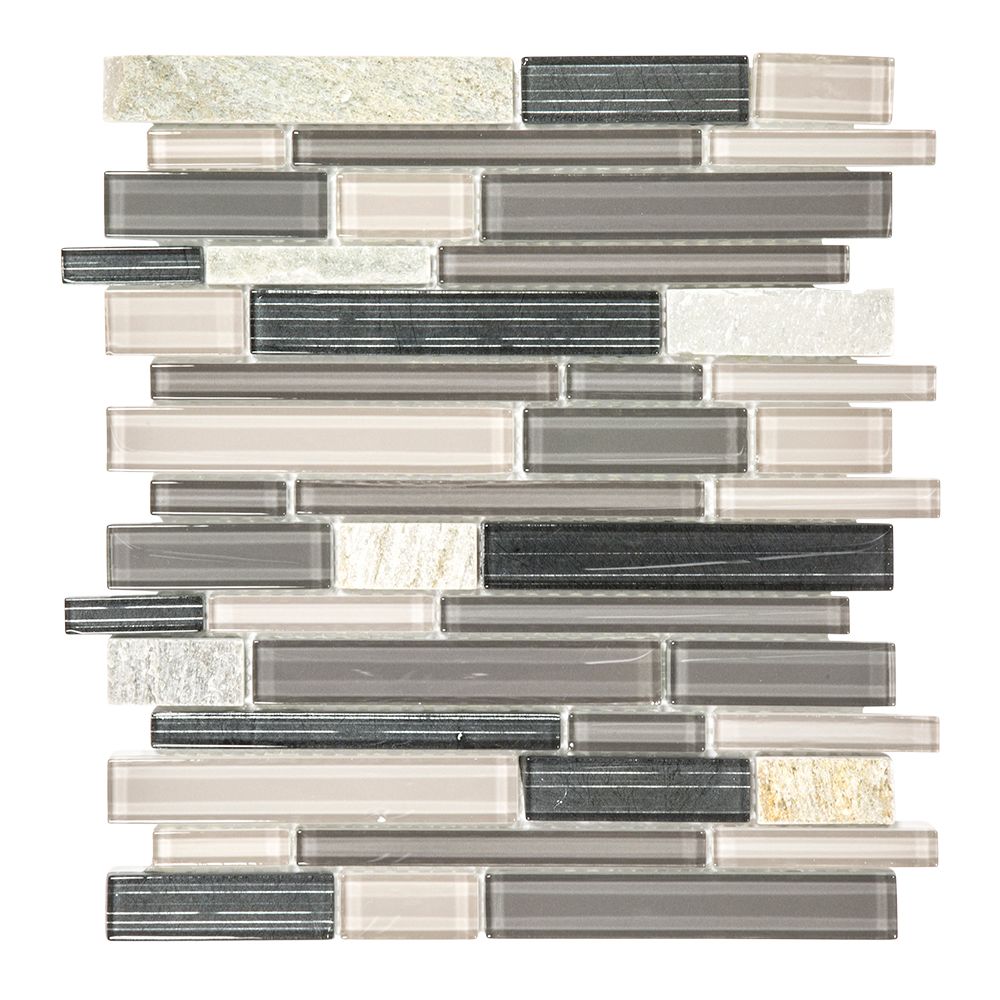 Jeffrey Court 12 inch x 12 inch Glass and Quartz Mosaic