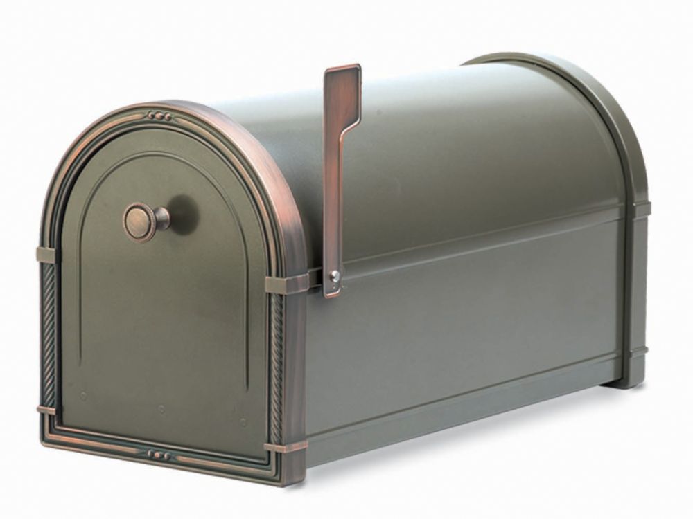 Architectural Mailboxes Bronze Coronado Post Mount Mailbox with Antique Copper Accents The