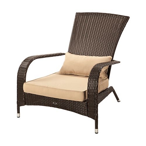 Hampton Bay Stacking Wicker and Steel Patio Egg Chair in Black | The