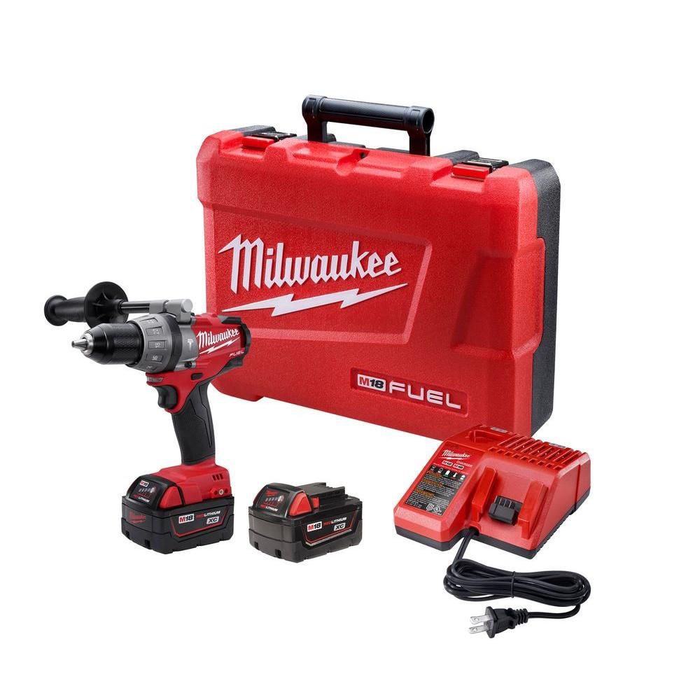 Milwaukee Tool 1/2inch M18 FUEL Hammer Drill/Driver Kit The Home