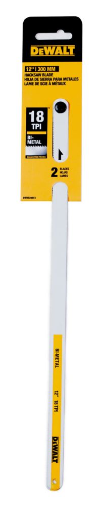 DEWALT 2pk 12 Inch 18tpi Hacksaw Blades | The Home Depot Canada