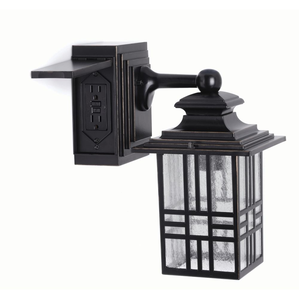 Hampton Bay Mission Style 60W 1Light Black and Bronze Hampton Bay Mission Style 60W 1Light Black and Bronze