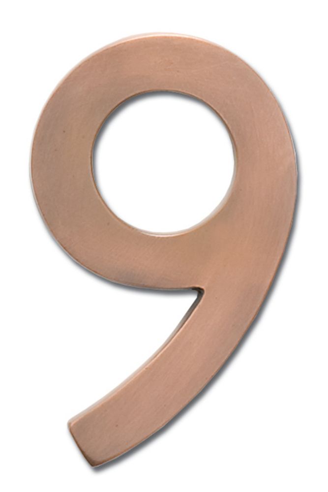 floating copper brass solid cast inch antique number