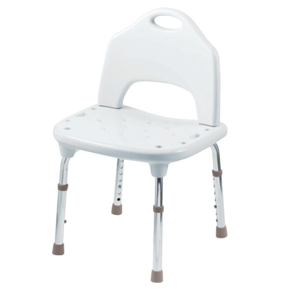 Plastic Adjustable Shower Chair In White