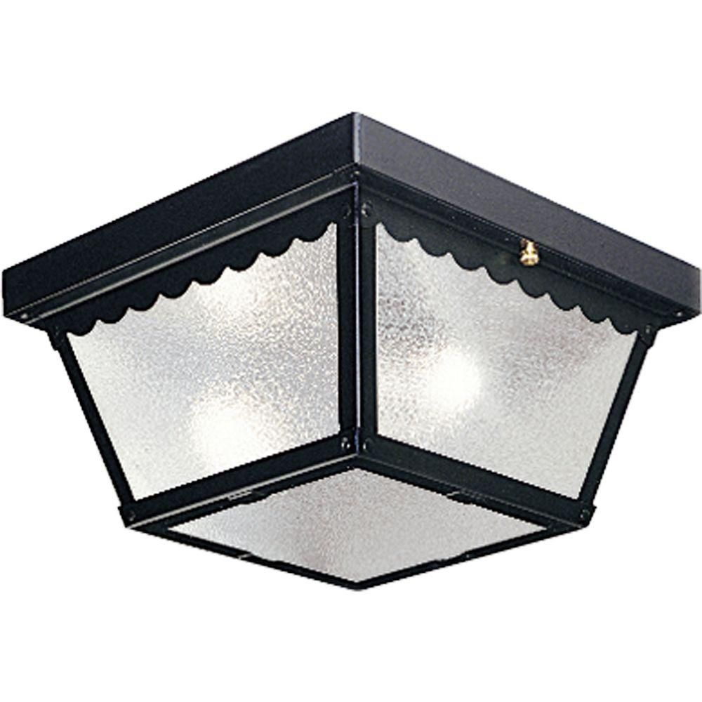 Progress Lighting Black 2-light Outdoor Flush mount | The ...
