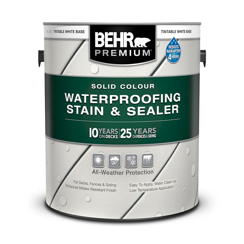 Behr Premium Solid Colour Waterproofing Stain & Sealer Tintable White