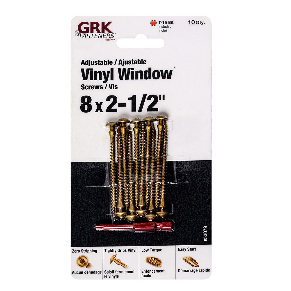 GRK 8 21/2Inch Adjustable Vinly Window Screws (10 Pcs) The Home