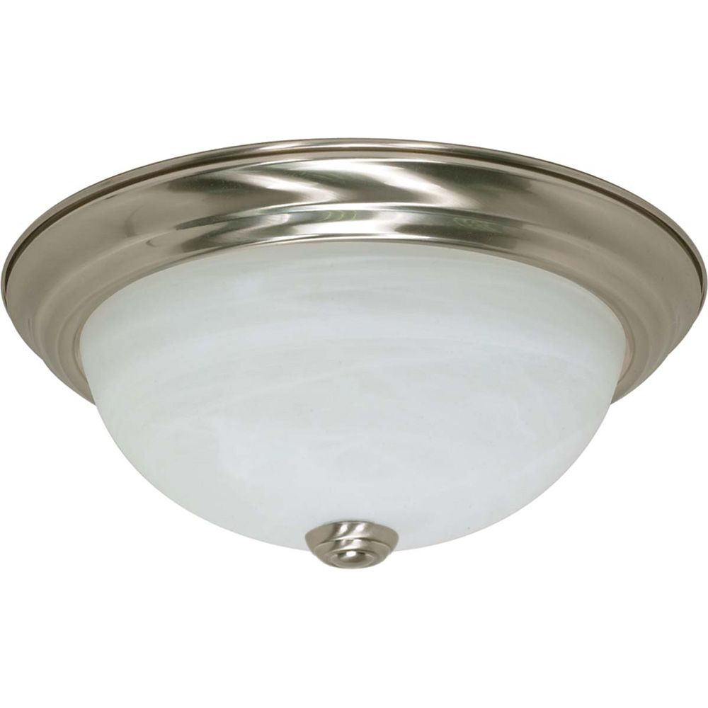 Glomar 2 Light Flush Mount Brushed Nickel Fluorescent Fixture Glomar 2 Light Flush Mount Brushed Nickel Fluorescent Fixture