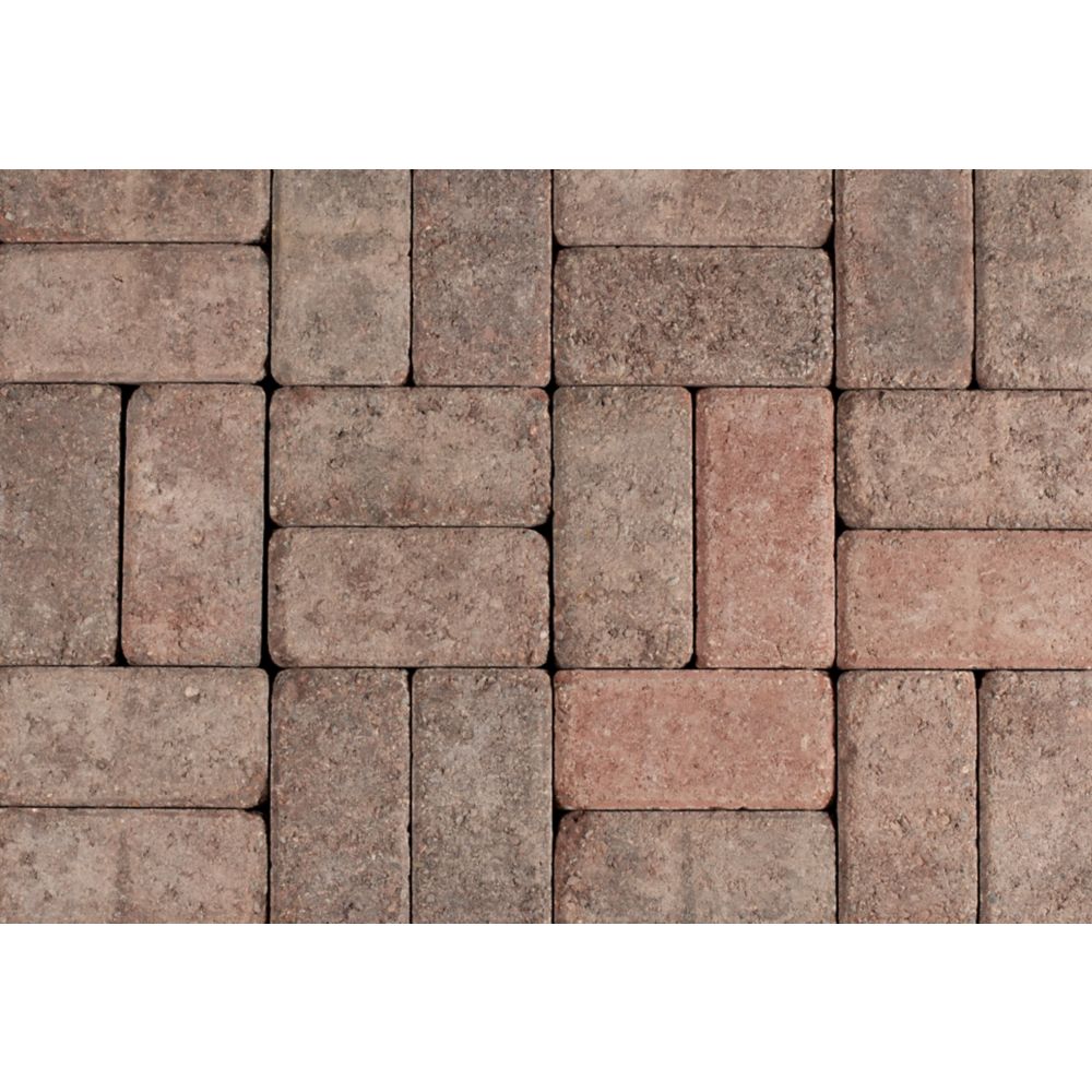 Shaw Brick Tumbled Oldstone Red/Charcoal Pavers The Home Depot Canada