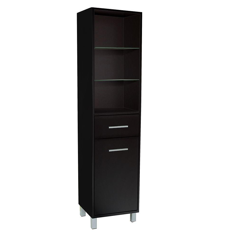 Fresca Espresso Bathroom Linen Side Cabinet With 3 Open Shelves  The Home Depot Canada