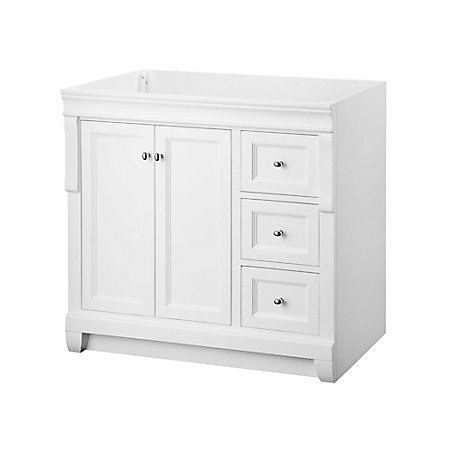 foremost international naples 36-inch vanity cabinet in white | the