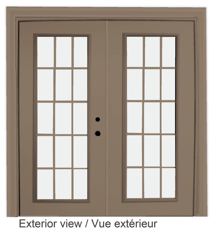 Stanley Doors 71.75 inch x 79.75 inch Clear LowE Argon Painted Black