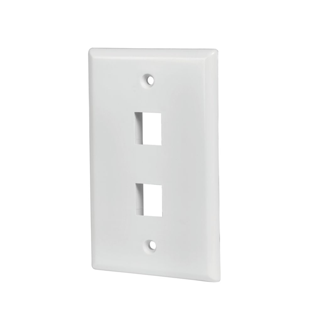 Commercial Electric 2Port Wall Plate in White The Home Depot Canada
