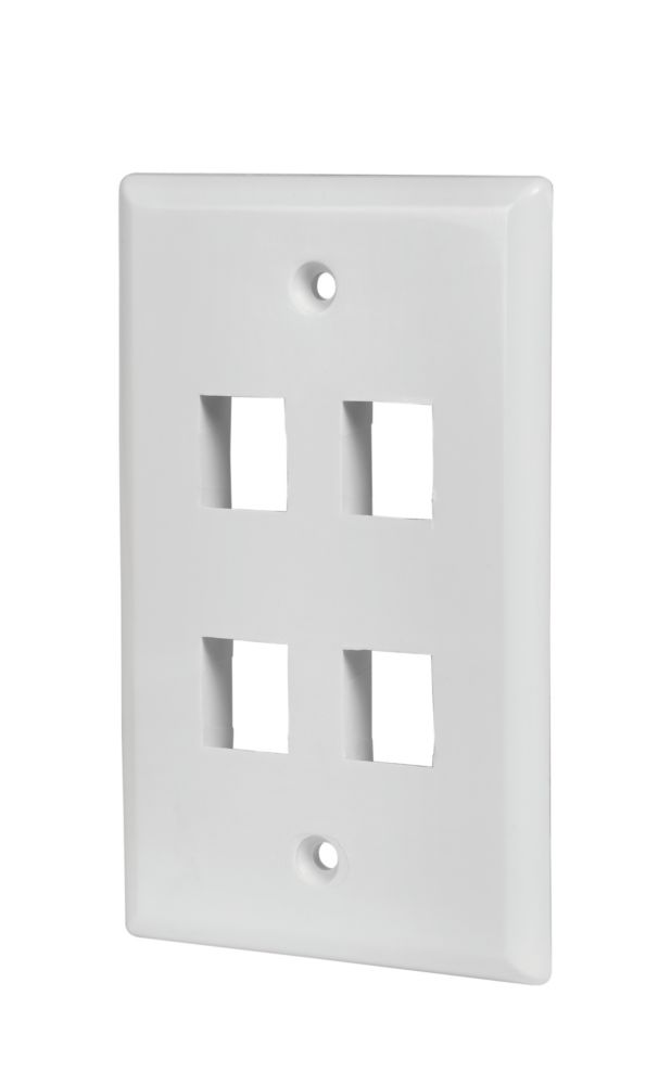 Commercial Electric 4Port Wall Plate White The Home Depot Canada