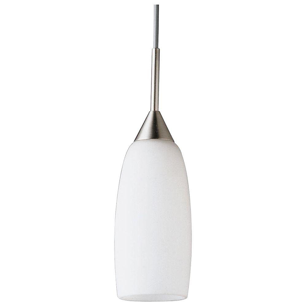 Illuma Flex 50w 1 Light Brushed Nickel With White Gl Pendant Illuma Flex 50w 1 Light Brushed Nickel With White Gl Pendant