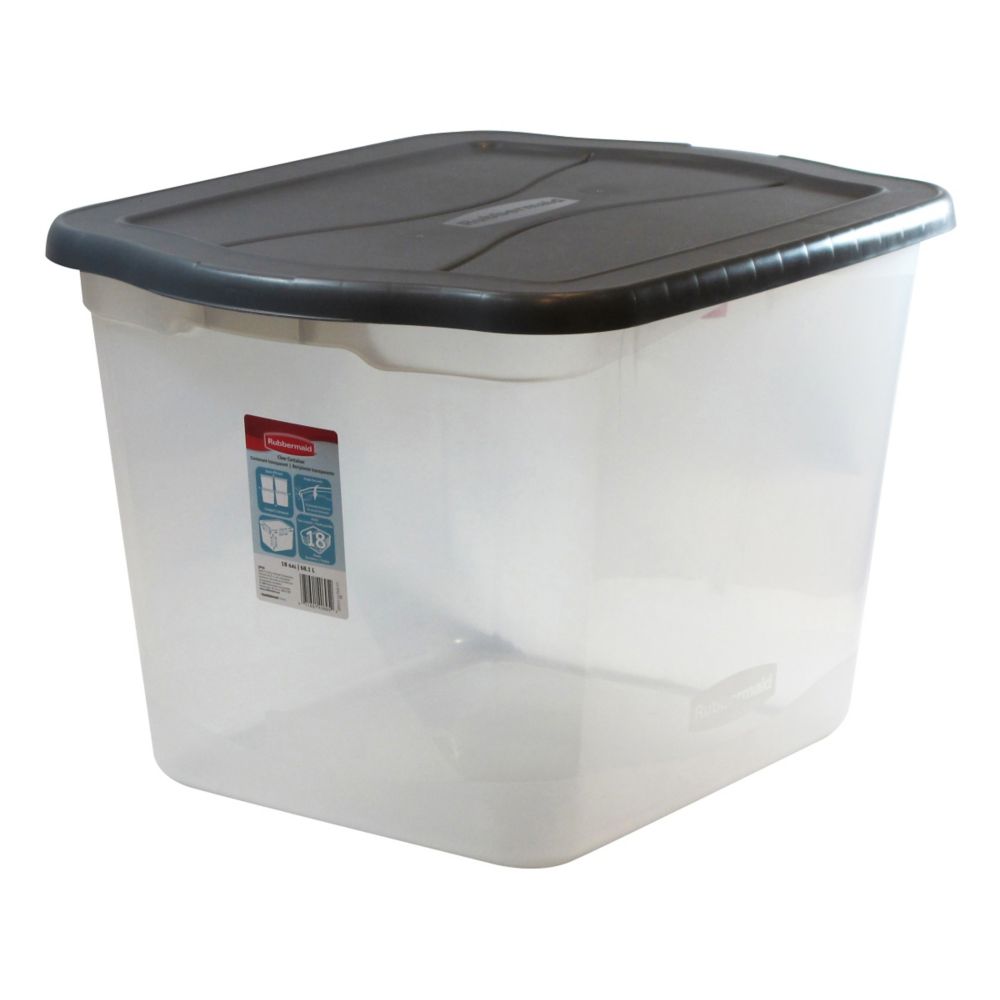 Rubbermaid 68L Clear Tote | The Home Depot Canada
