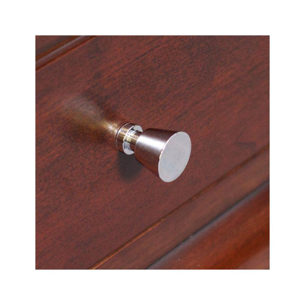 American Imaginations Cone Shaped Brass Round Knob In Polished Chrome