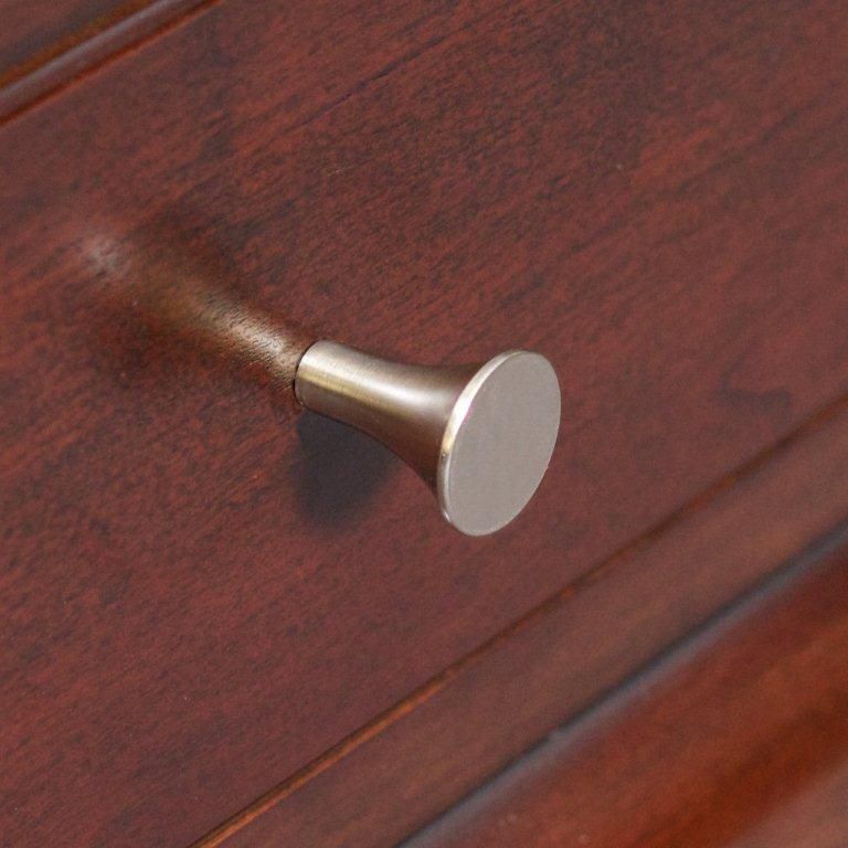 American Imaginations Fluted Round Brass Knob In Brushed Nickel Finish
