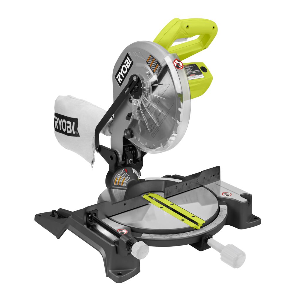 Ryobi 10 Inch Compound Miter Saw With Laser The Home Depot Canada