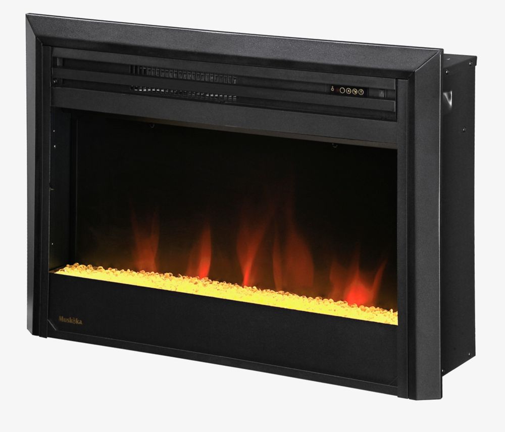 Muskoka 27inch LED Electric Firebox with Crushed Glass and Trim The