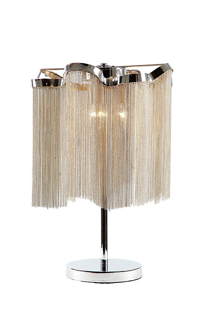 24 1 2 Inch High Chrome Chain 3 Light Table Lamp