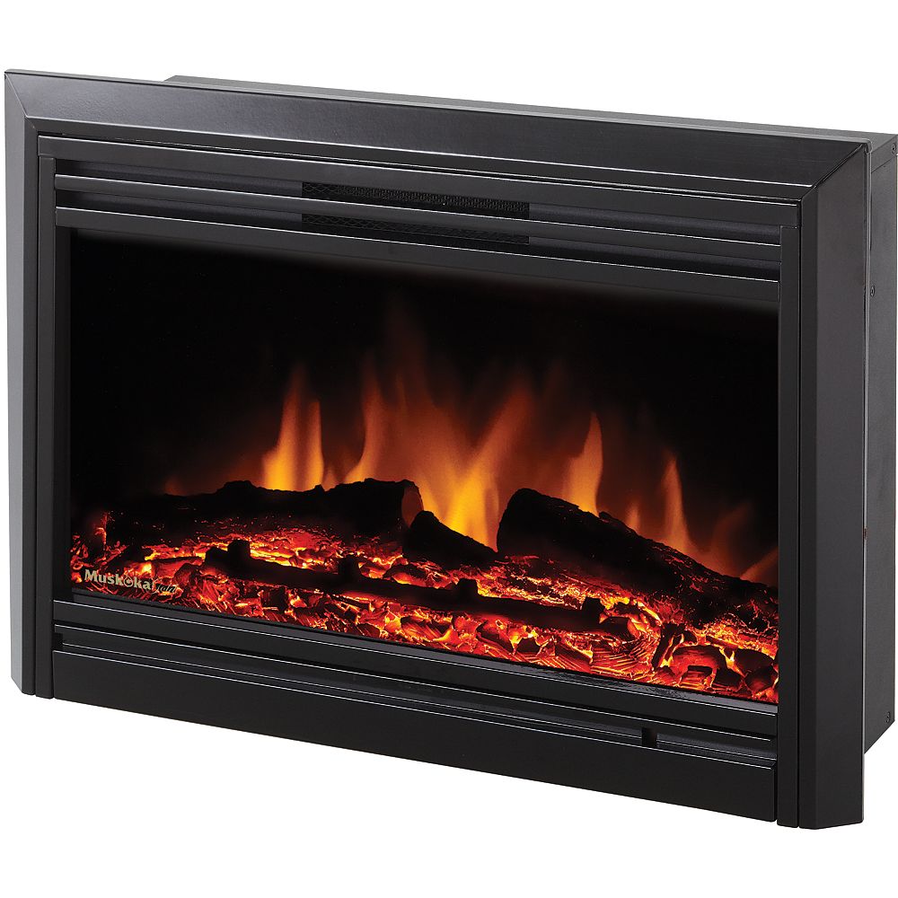 Muskoka Electric Fireplace Insert, Gloss Black 25 Inch The Home Depot Canada
