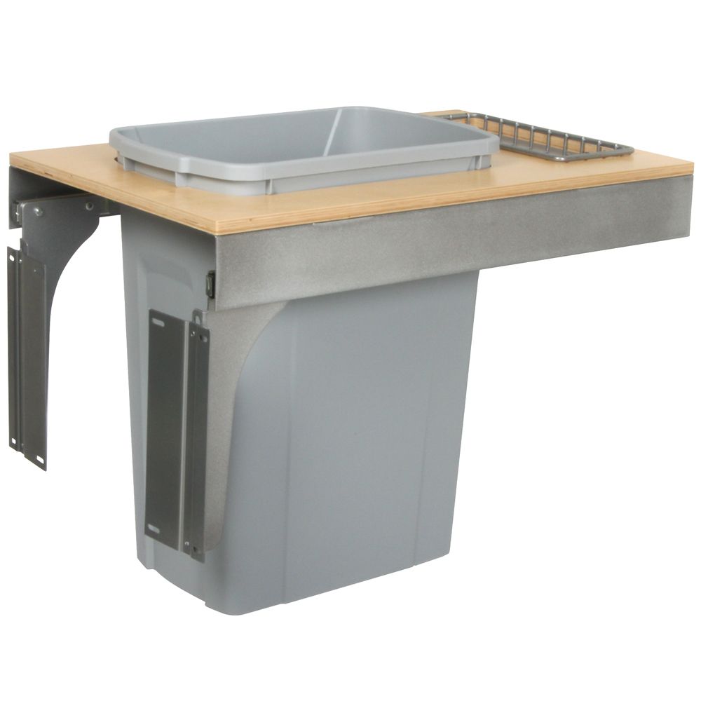Knape & Vogt Single 35 Quart Bin Platinum SoftClose TopMount Waste