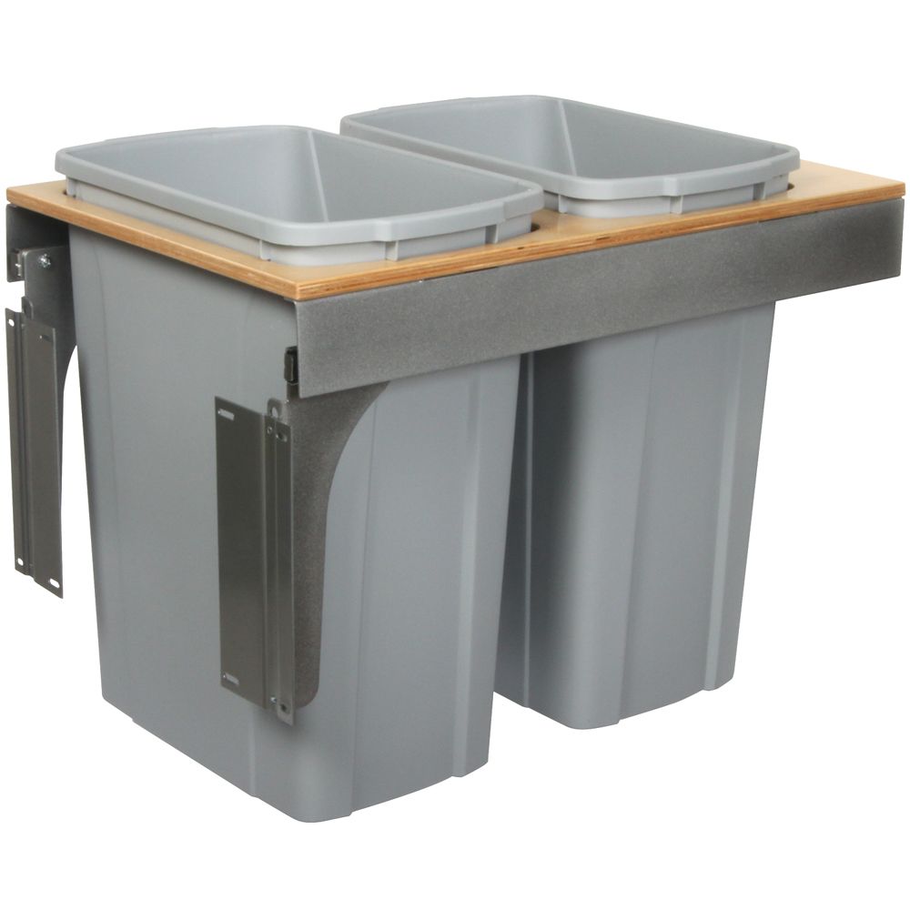 Knape & Vogt Double 35 Quart Bin Platinum SoftClose TopMount Waste