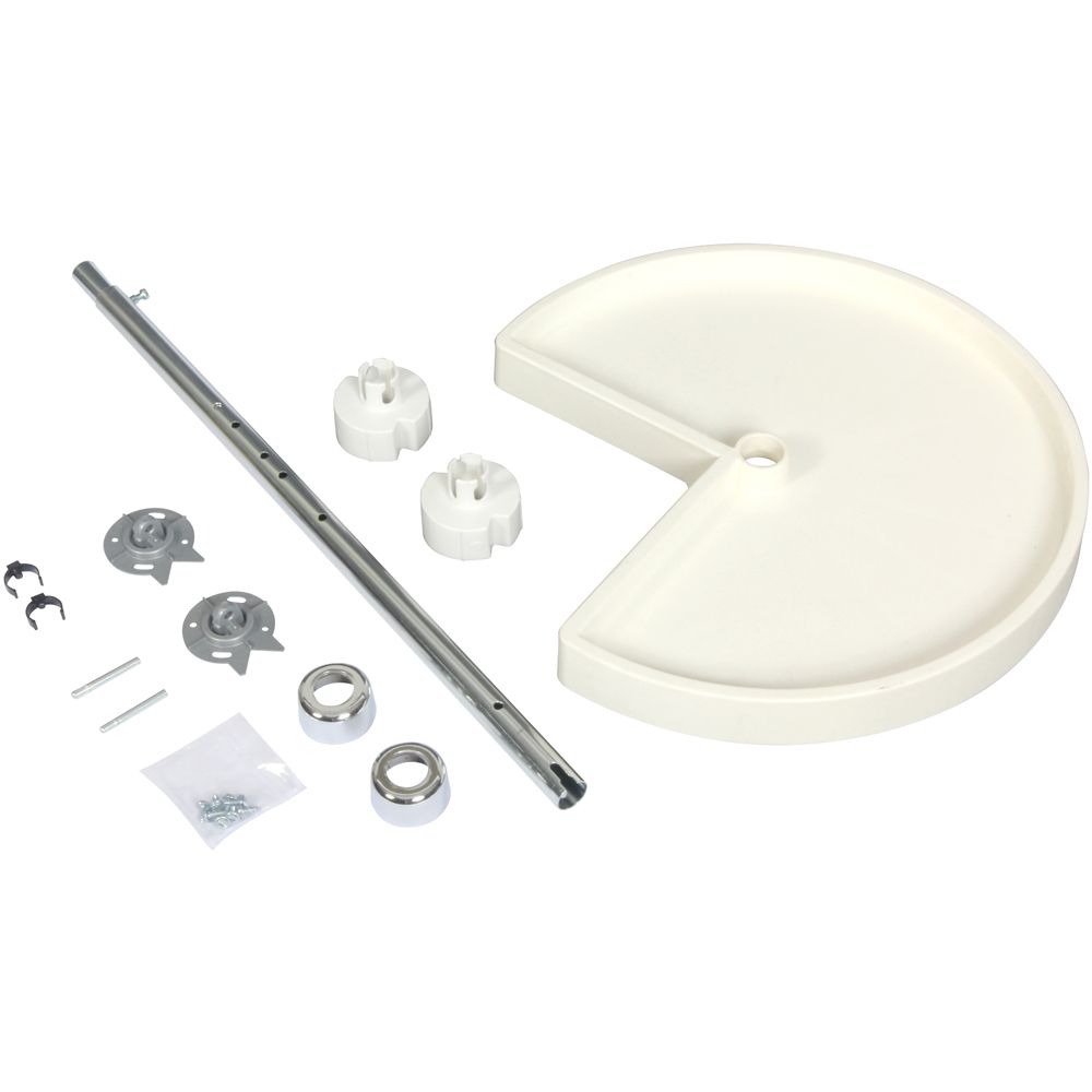 Knape & Vogt Kidney Shaped 10 Shelf Poly Lazy Susan With 5 Hardware Sets 18 Inches Diame