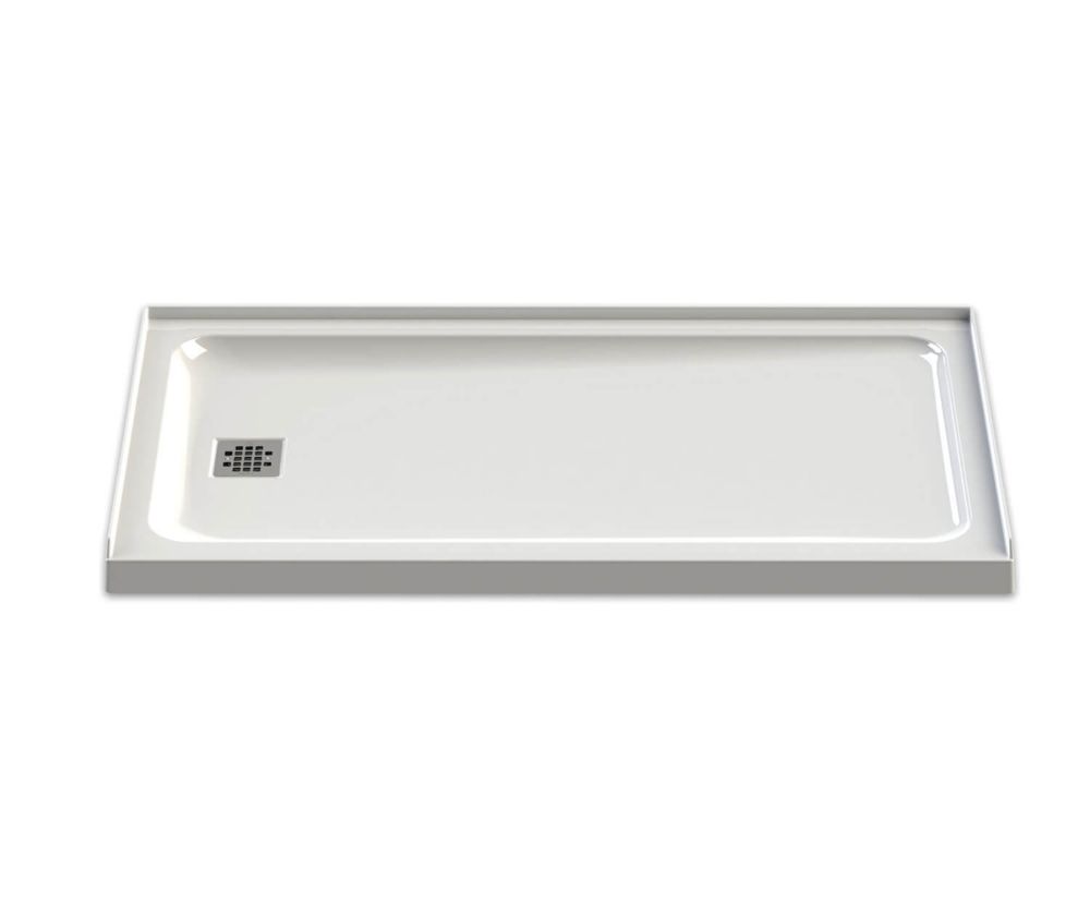 Maax Olympia 60 Inch X 32 Inch Left Drain Shower Base In White The Home Depot Canada