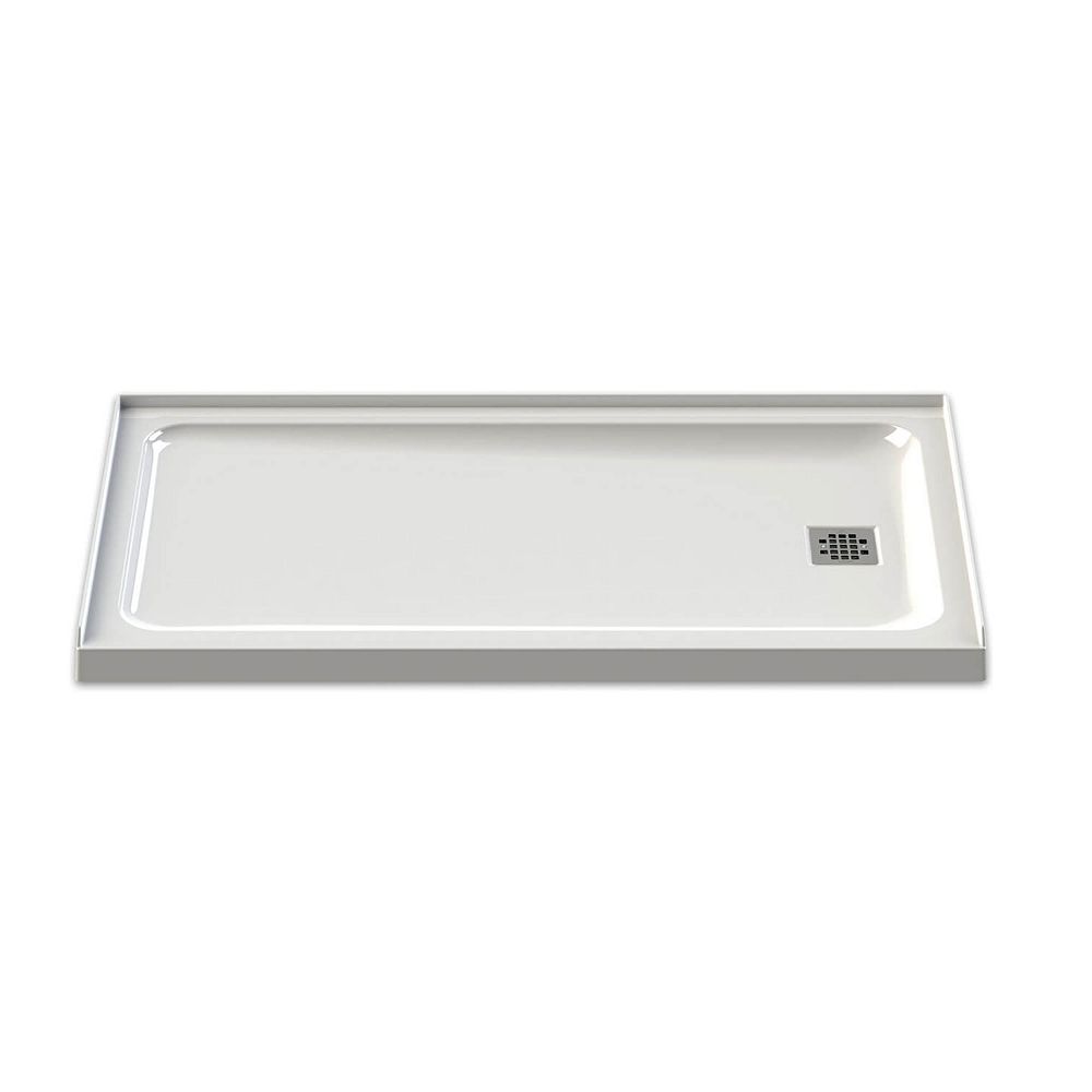 MAAX Olympia 60inch x 32inch RightDrain Shower Base in White The