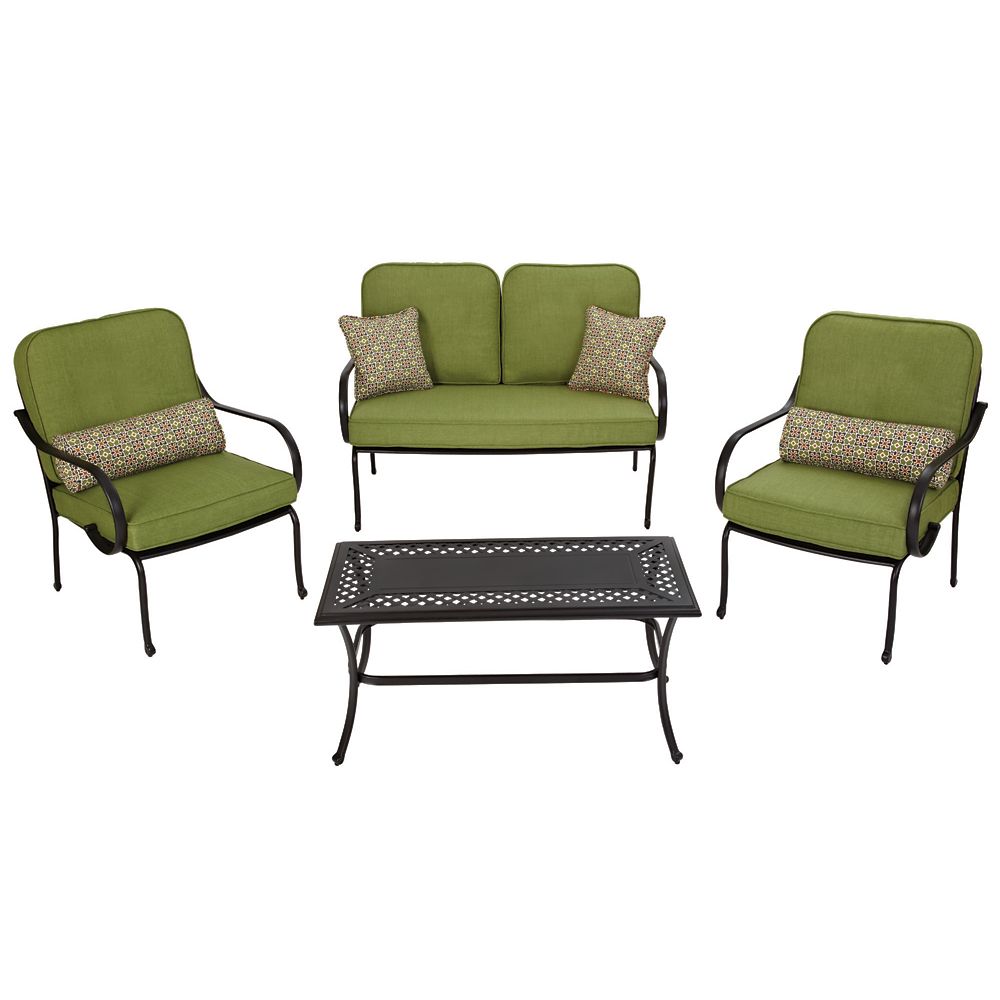 Hampton Bay Fall River 4Piece Outdoor Seating Set The Home Depot Canada