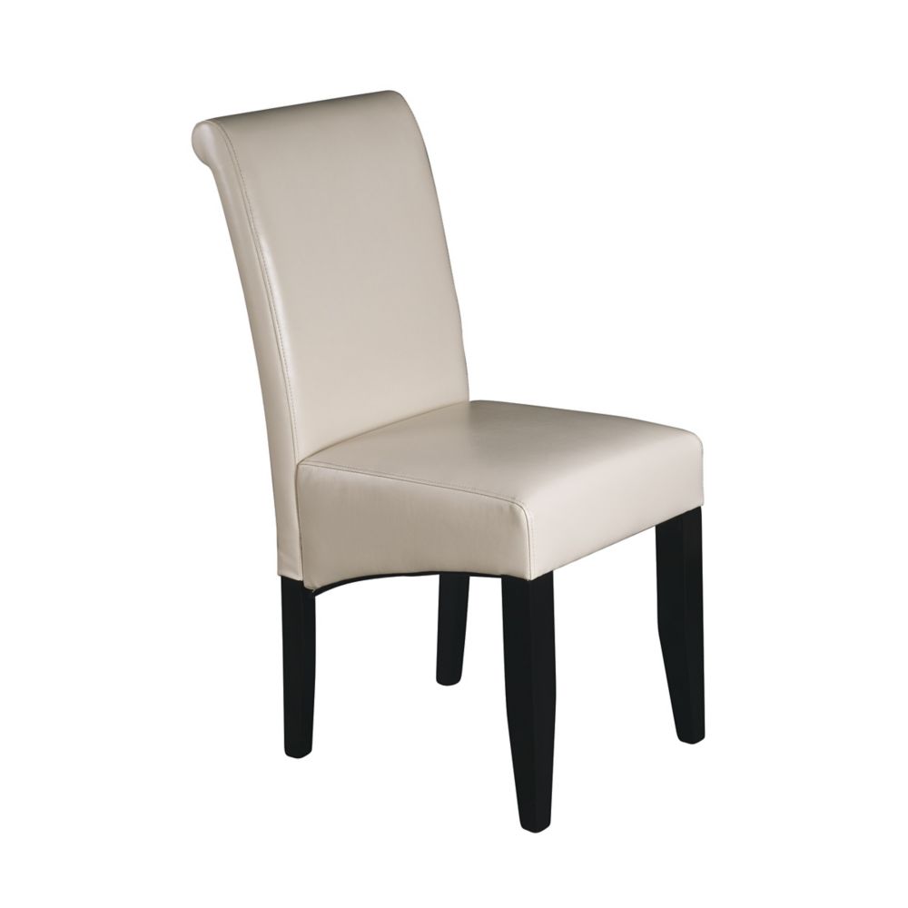 Office Star Crème Solid Wood Espresso Parson Armless Dining Chair with