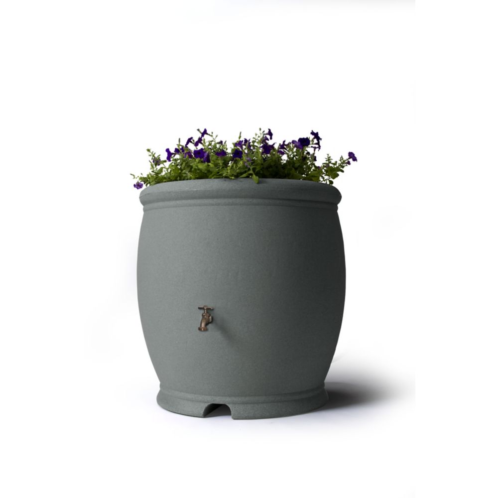 Algreen Products Barcelona 100 Gal. Decorative Rain Barrel in Dark Granite The Home Depot Canada