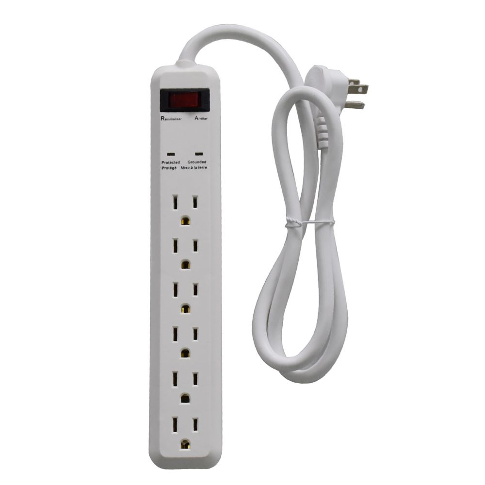 Defiant 6Outlet Surge Protector with 3 ft. Cord and 45 Degree Flat