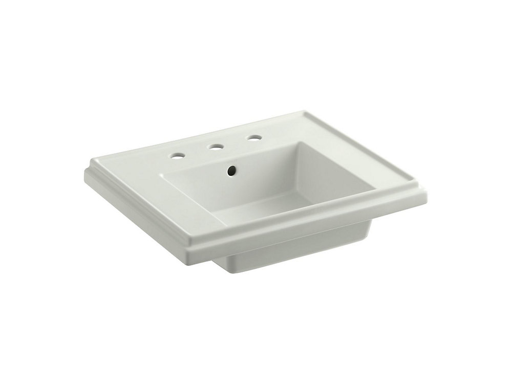 Tresham Bathroom Sink Basin With 8 Inch Widespread Faucet Installation In Dune