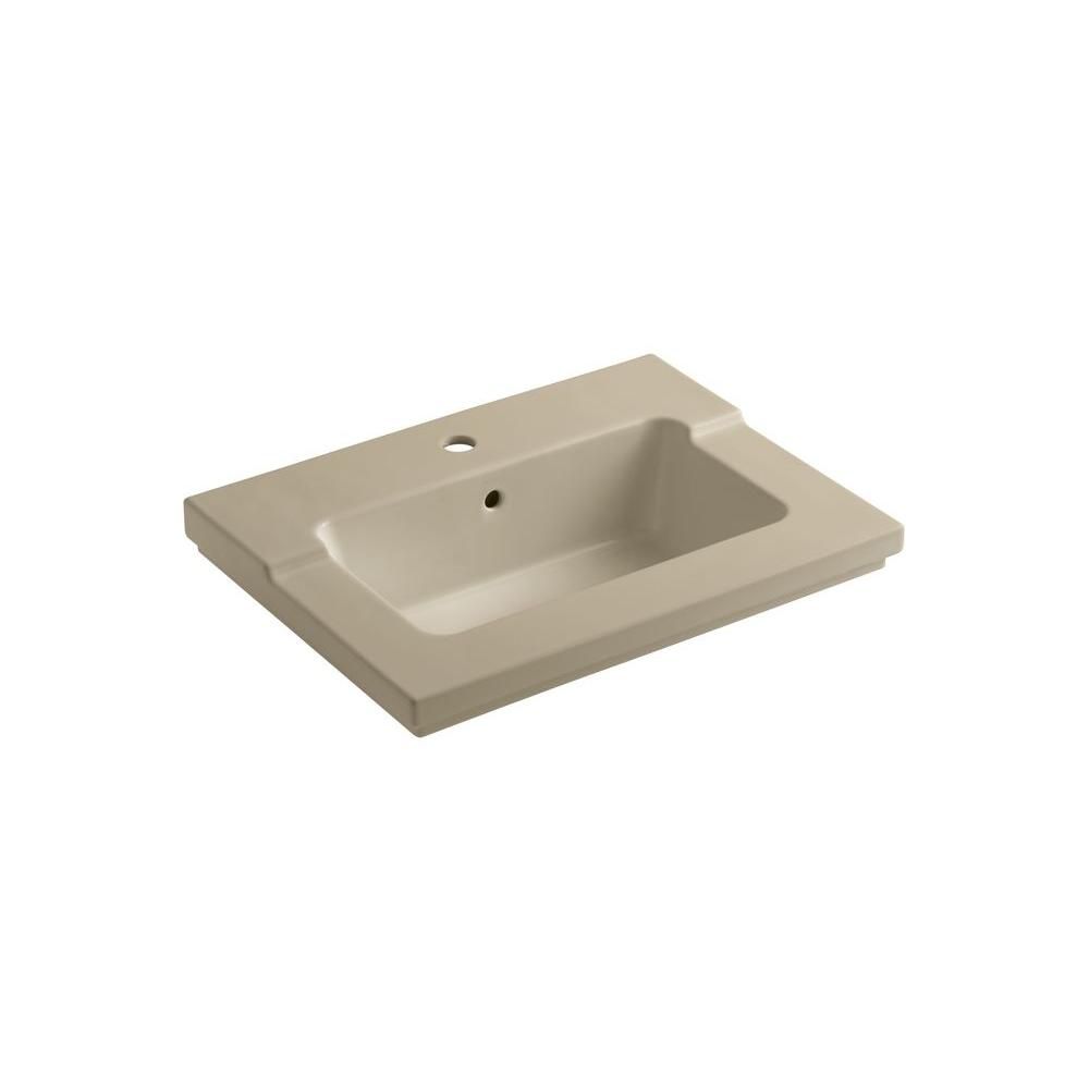 Tresham 1 Piece Surface And Integrated Bathroom Sink With Single Hole Faucet Installation