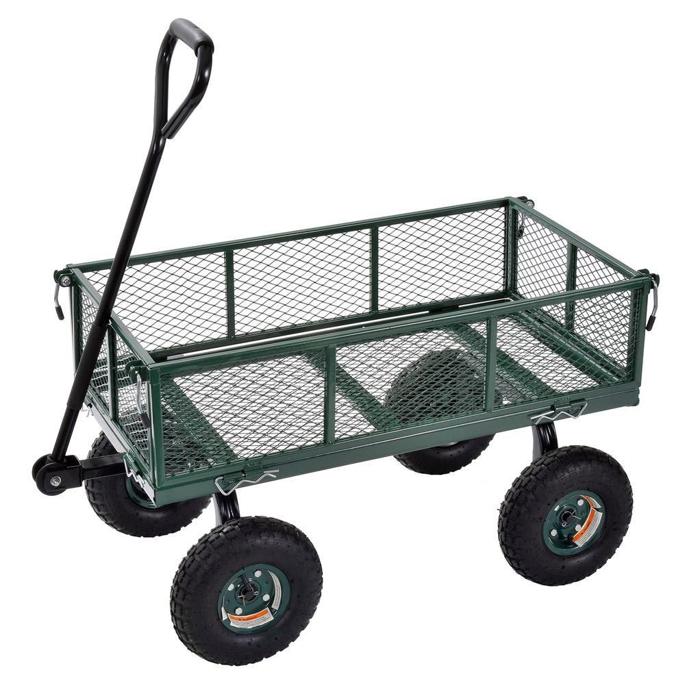 Sandusky 34-inch L x 18-inch W Heavy Duty Steel Crate Wagon in Green ...