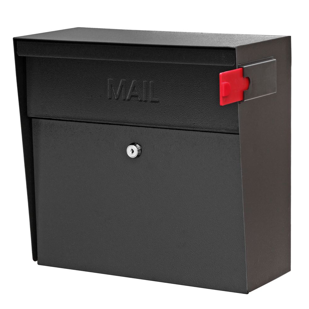 Mail Boss Metro Wall Mount Locking Mailbox in Black | The Home Depot Canada