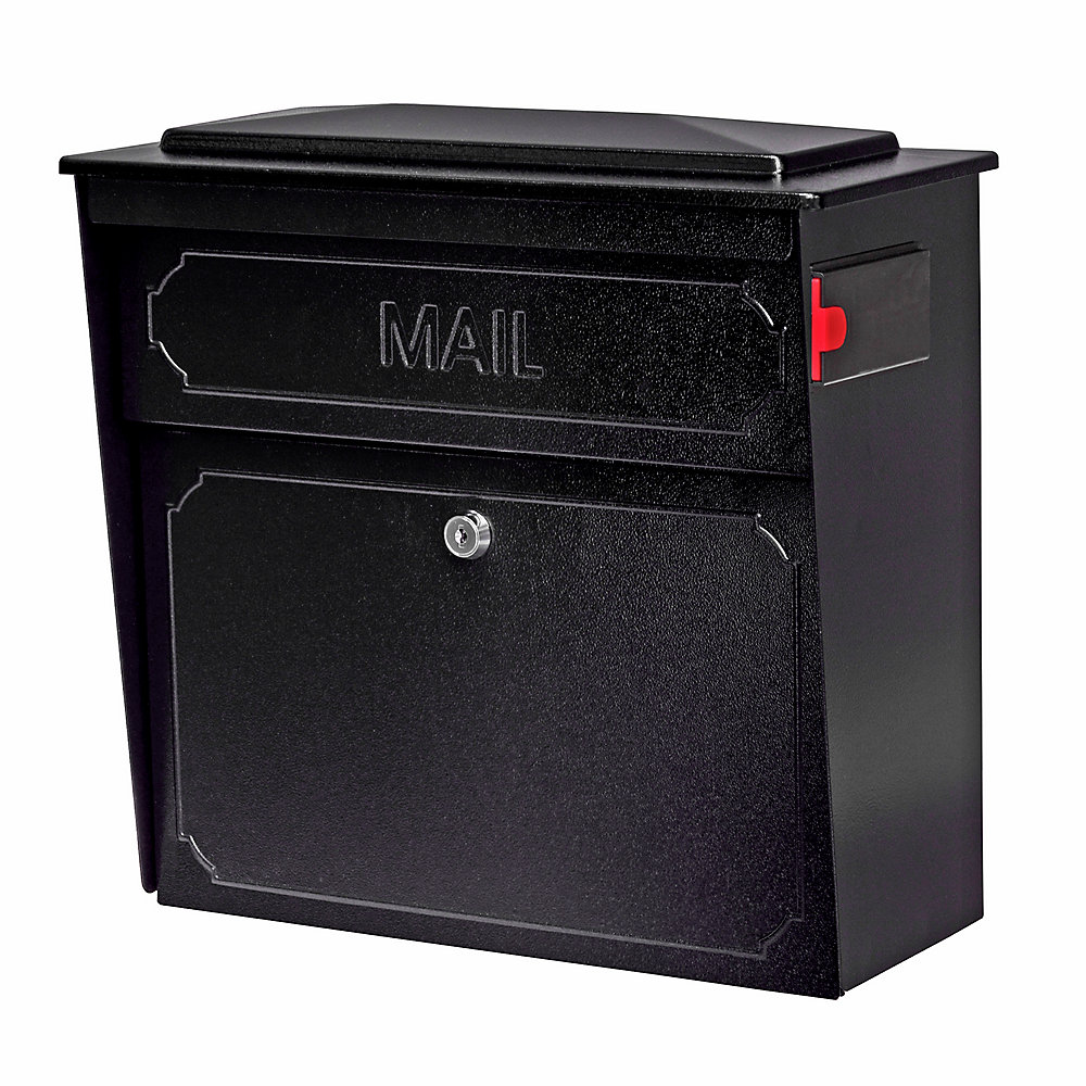 Mail Boss Black Townhouse Wall Mount Locking Mailbox | The Home Depot ...